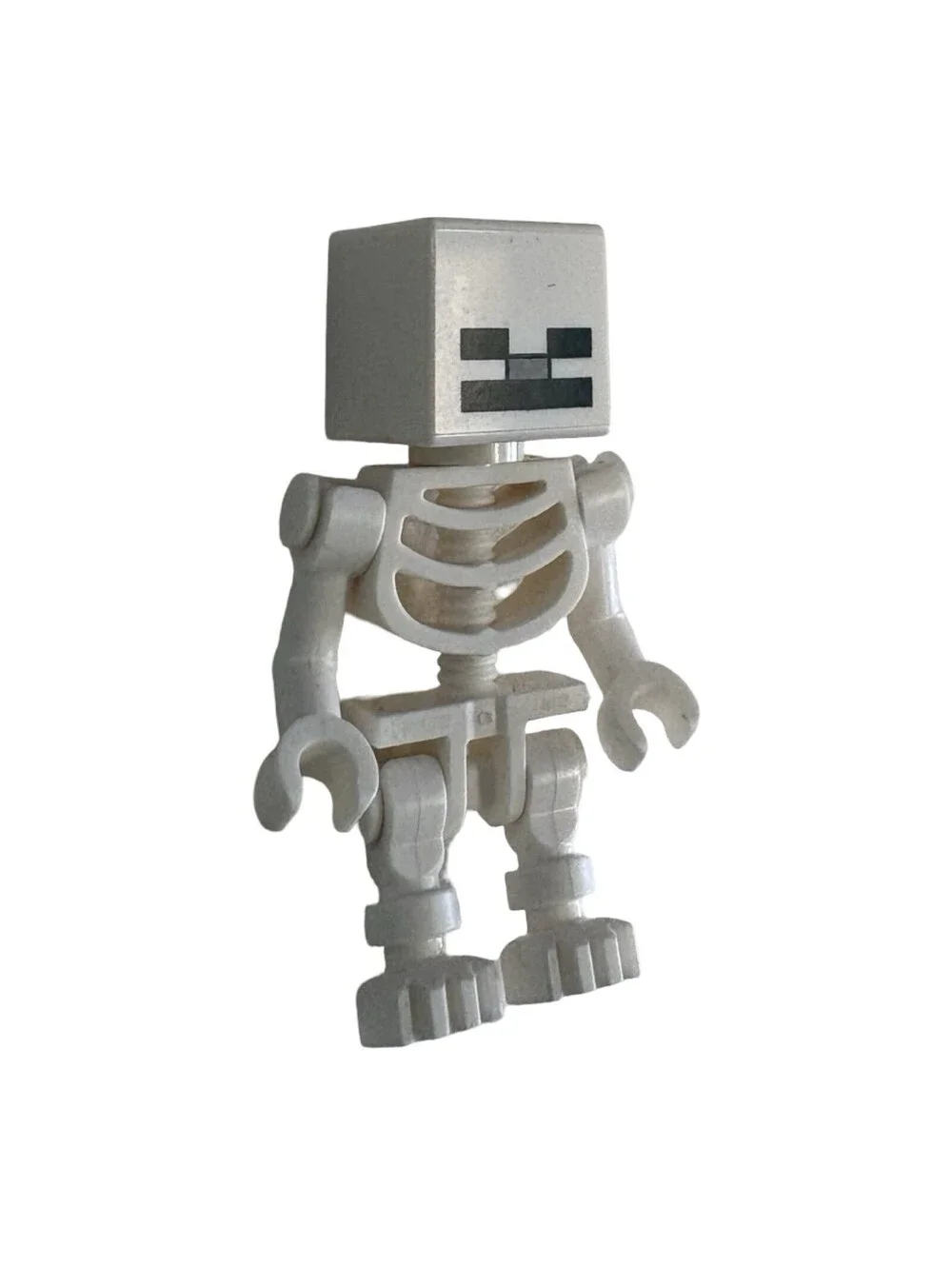 LEGO White Skeleton Minifigure Curved Arms min011 Minecraft
